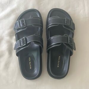 White Fox Platform Sandals